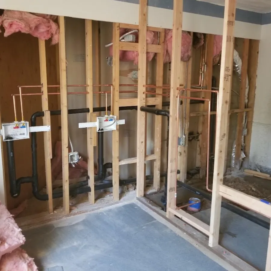 Rough-in copper and drain pipes for Shower Repair in Waldoboro